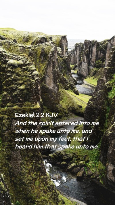 Picture 02 - Ezekiel 2:2 KJV Mobile Phone Wallpaper - And the spirit entered into me when he spake unto - Mobile Bible Verse Wallpaper