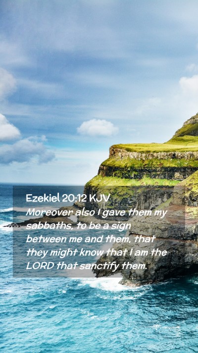 Picture 02 - Ezekiel 20:12 KJV Mobile Phone Wallpaper - Moreover also I gave them my sabbaths, to be a - Mobile Bible Verse Wallpaper