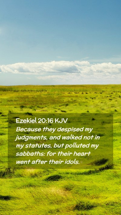 Picture 02 - Ezekiel 20:16 KJV Mobile Phone Wallpaper - Because they despised my judgments, and walked - Mobile Bible Verse Wallpaper