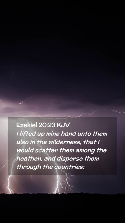 Picture 02 - Ezekiel 20:23 KJV Mobile Phone Wallpaper - I lifted up mine hand unto them also in the - Mobile Bible Verse Wallpaper