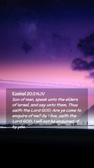 Picture 02 - Ezekiel 20:3 KJV Mobile Phone Wallpaper - Son of man, speak unto the elders of Israel, and - Mobile Bible Verse Wallpaper