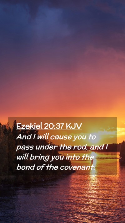 Picture 02 - Ezekiel 20:37 KJV Mobile Phone Wallpaper - And I will cause you to pass under the rod, and I - Mobile Bible Verse Wallpaper