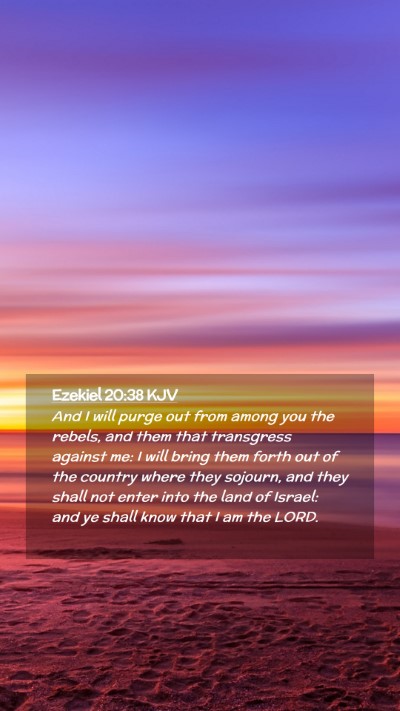 Picture 02 - Ezekiel 20:38 KJV Mobile Phone Wallpaper - And I will purge out from among you the rebels, - Mobile Bible Verse Wallpaper