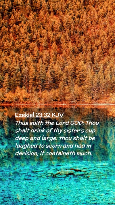 Picture 02 - Ezekiel 23:32 KJV Mobile Phone Wallpaper - Thus saith the Lord GOD; Thou shalt drink of thy - Mobile Bible Verse Wallpaper