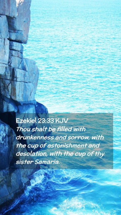 Picture 02 - Ezekiel 23:33 KJV Mobile Phone Wallpaper - Thou shalt be filled with drunkenness and sorrow, - Mobile Bible Verse Wallpaper