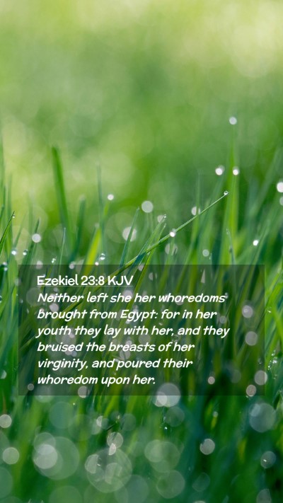 Picture 02 - Ezekiel 23:8 KJV Mobile Phone Wallpaper - Neither left she her whoredoms brought from - Mobile Bible Verse Wallpaper