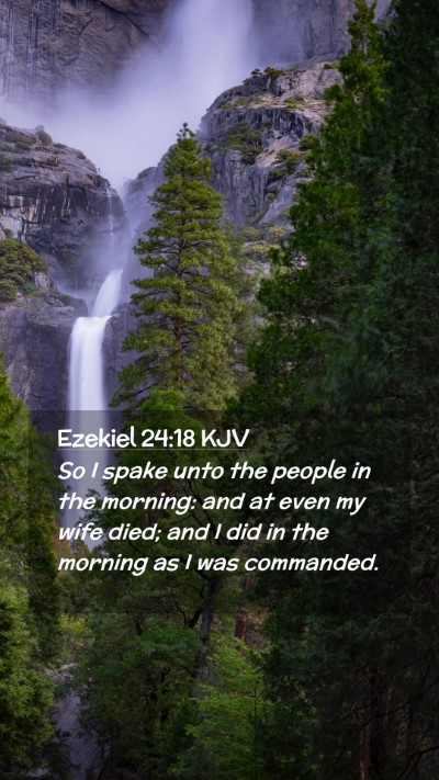Picture 02 - Ezekiel 24:18 KJV Mobile Phone Wallpaper - So I spake unto the people in the morning: and at - Mobile Bible Verse Wallpaper