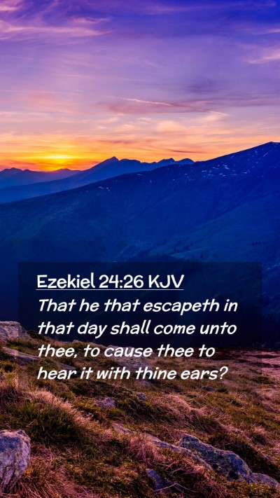 Picture 02 - Ezekiel 24:26 KJV Mobile Phone Wallpaper - That he that escapeth in that day shall come unto - Mobile Bible Verse Wallpaper