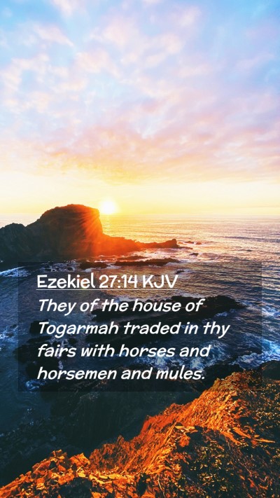 Picture 02 - Ezekiel 27:14 KJV Mobile Phone Wallpaper - They of the house of Togarmah traded in thy fairs - Mobile Bible Verse Wallpaper