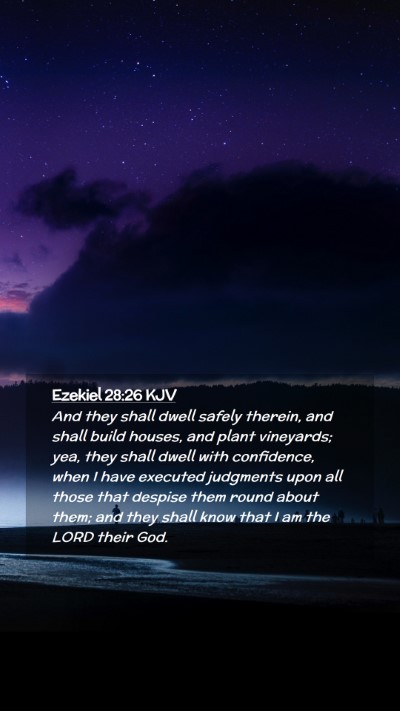 Picture 02 - Ezekiel 28:26 KJV Mobile Phone Wallpaper - And they shall dwell safely therein, and shall - Mobile Bible Verse Wallpaper
