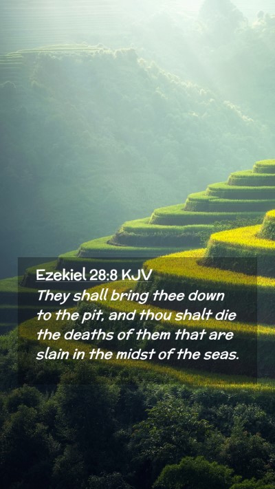 Picture 02 - Ezekiel 28:8 KJV Mobile Phone Wallpaper - They shall bring thee down to the pit, and thou - Mobile Bible Verse Wallpaper