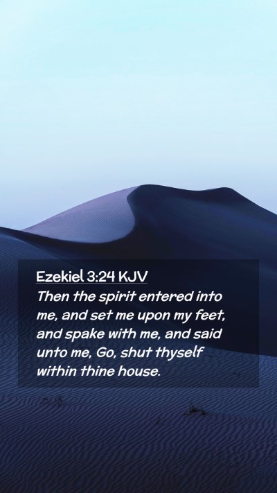 Picture 02 - Ezekiel 3:24 KJV Mobile Phone Wallpaper - Then the spirit entered into me, and set me upon - Mobile Bible Verse Wallpaper