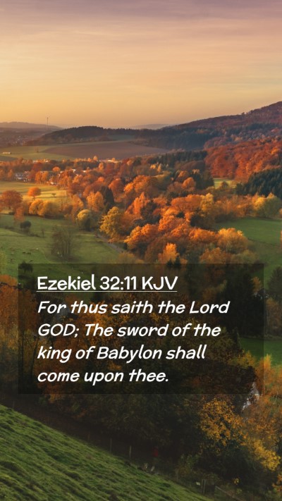Picture 02 - Ezekiel 32:11 KJV Mobile Phone Wallpaper - For thus saith the Lord GOD; The sword of the - Mobile Bible Verse Wallpaper