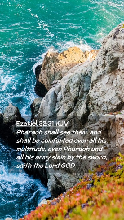 Picture 02 - Ezekiel 32:31 KJV Mobile Phone Wallpaper - Pharaoh shall see them, and shall be comforted - Mobile Bible Verse Wallpaper