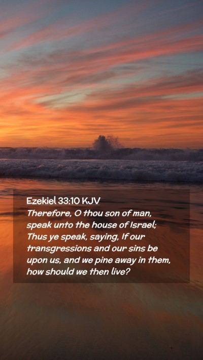 Picture 02 - Ezekiel 33:10 KJV Mobile Phone Wallpaper - Therefore, O thou son of man, speak unto the - Mobile Bible Verse Wallpaper