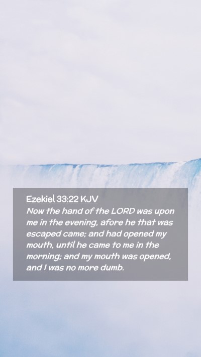 Picture 02 - Ezekiel 33:22 KJV Mobile Phone Wallpaper - Now the hand of the LORD was upon me in the - Mobile Bible Verse Wallpaper