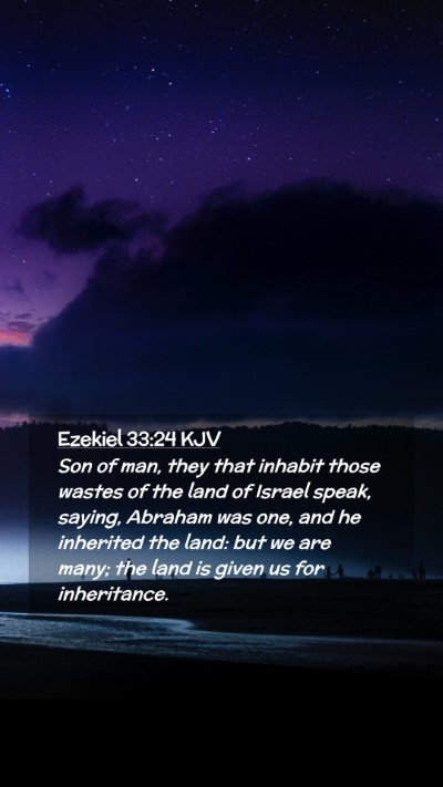 Picture 02 - Ezekiel 33:24 KJV Mobile Phone Wallpaper - Son of man, they that inhabit those wastes of the - Mobile Bible Verse Wallpaper