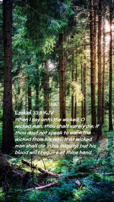 Picture 02 - Ezekiel 33:8 KJV Mobile Phone Wallpaper - When I say unto the wicked, O wicked man, thou - Mobile Bible Verse Wallpaper