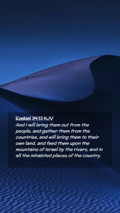 Picture 02 - Ezekiel 34:13 KJV Mobile Phone Wallpaper - And I will bring them out from the people, and - Mobile Bible Verse Wallpaper