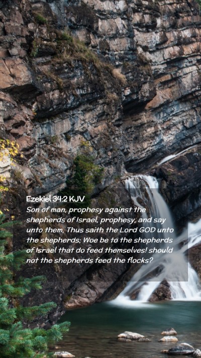 Picture 02 - Ezekiel 34:2 KJV Mobile Phone Wallpaper - Son of man, prophesy against the shepherds of - Mobile Bible Verse Wallpaper