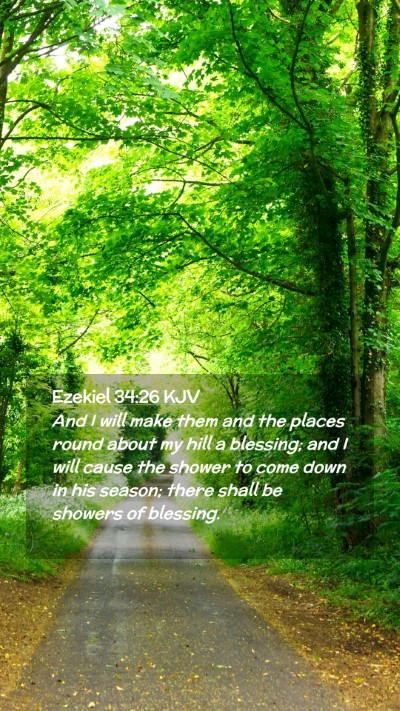 Picture 02 - Ezekiel 34:26 KJV Mobile Phone Wallpaper - And I will make them and the places round about - Mobile Bible Verse Wallpaper