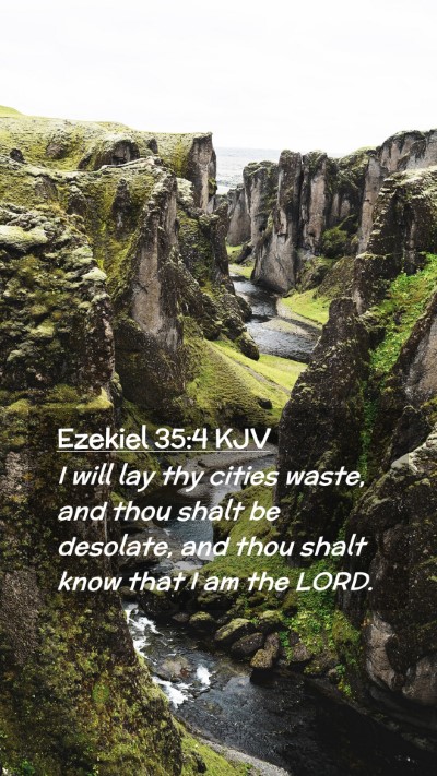 Picture 02 - Ezekiel 35:4 KJV Mobile Phone Wallpaper - I will lay thy cities waste, and thou shalt be - Mobile Bible Verse Wallpaper