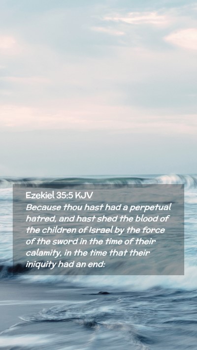 Picture 02 - Ezekiel 35:5 KJV Mobile Phone Wallpaper - Because thou hast had a perpetual hatred, and - Mobile Bible Verse Wallpaper