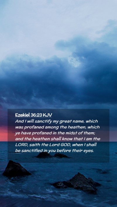 Picture 02 - Ezekiel 36:23 KJV Mobile Phone Wallpaper - And I will sanctify my great name, which was - Mobile Bible Verse Wallpaper