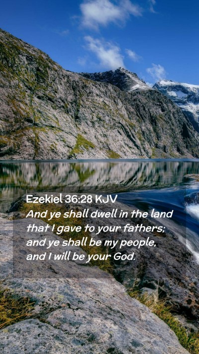 Picture 02 - Ezekiel 36:28 KJV Mobile Phone Wallpaper - And ye shall dwell in the land that I gave to - Mobile Bible Verse Wallpaper
