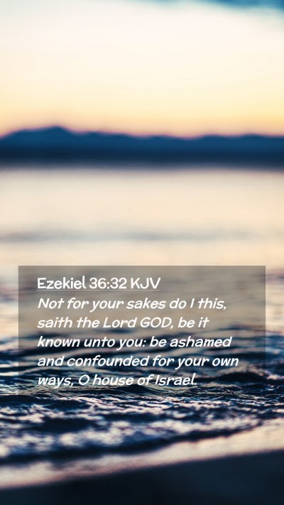 Picture 02 - Ezekiel 36:32 KJV Mobile Phone Wallpaper - Not for your sakes do I this, saith the Lord GOD, - Mobile Bible Verse Wallpaper