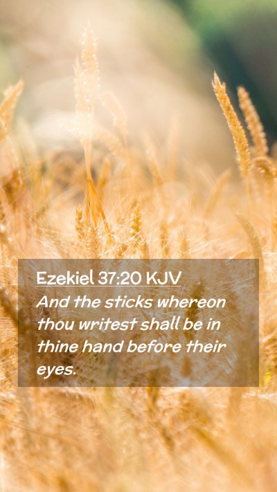 Picture 02 - Ezekiel 37:20 KJV Mobile Phone Wallpaper - And the sticks whereon thou writest shall be in - Mobile Bible Verse Wallpaper