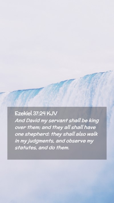 Picture 02 - Ezekiel 37:24 KJV Mobile Phone Wallpaper - And David my servant shall be king over them; and - Mobile Bible Verse Wallpaper