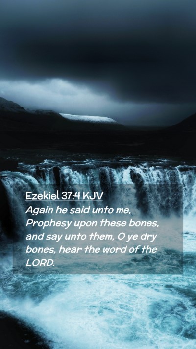 Picture 02 - Ezekiel 37:4 KJV Mobile Phone Wallpaper - Again he said unto me, Prophesy upon these bones, - Mobile Bible Verse Wallpaper