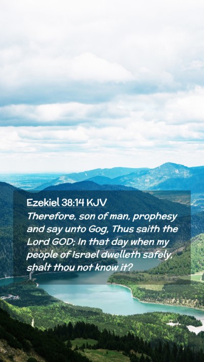 Picture 02 - Ezekiel 38:14 KJV Mobile Phone Wallpaper - Therefore, son of man, prophesy and say unto Gog, - Mobile Bible Verse Wallpaper