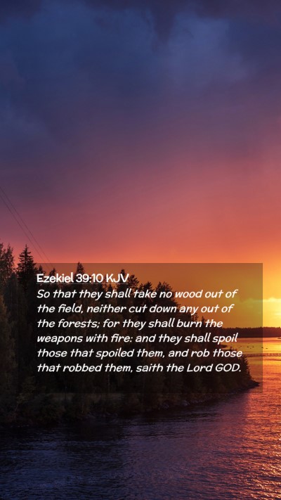 Picture 02 - Ezekiel 39:10 KJV Mobile Phone Wallpaper - So that they shall take no wood out of the field, - Mobile Bible Verse Wallpaper
