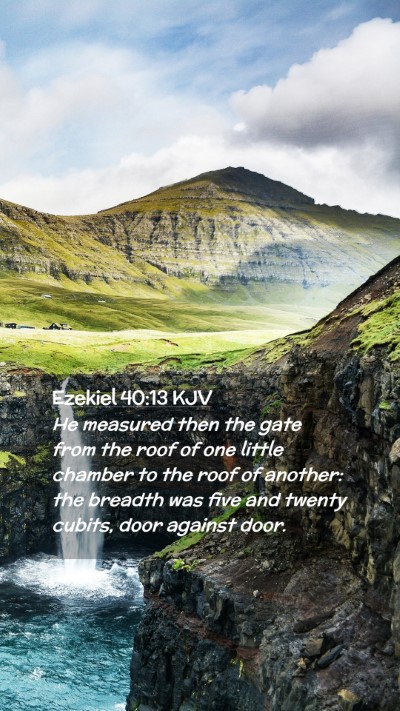 Picture 02 - Ezekiel 40:13 KJV Mobile Phone Wallpaper - He measured then the gate from the roof of one - Mobile Bible Verse Wallpaper