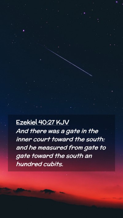Picture 02 - Ezekiel 40:27 KJV Mobile Phone Wallpaper - And there was a gate in the inner court toward - Mobile Bible Verse Wallpaper