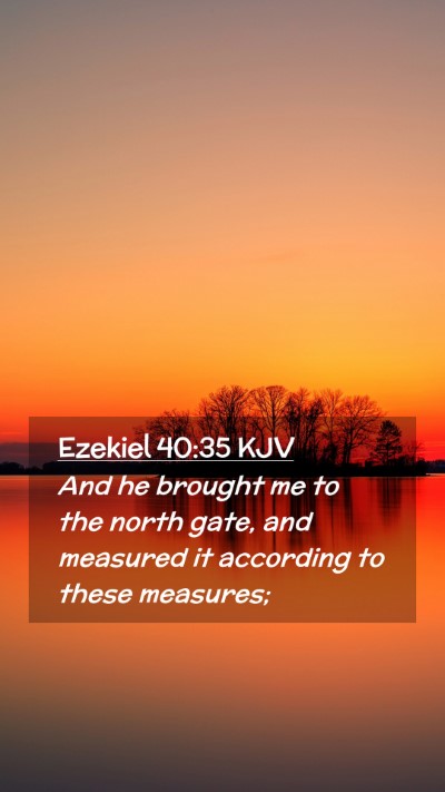 Picture 02 - Ezekiel 40:35 KJV Mobile Phone Wallpaper - And he brought me to the north gate, and measured - Mobile Bible Verse Wallpaper