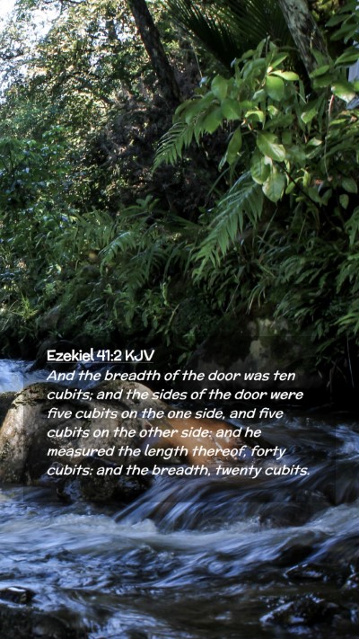 Picture 02 - Ezekiel 41:2 KJV Mobile Phone Wallpaper - And the breadth of the door was ten cubits; and - Mobile Bible Verse Wallpaper