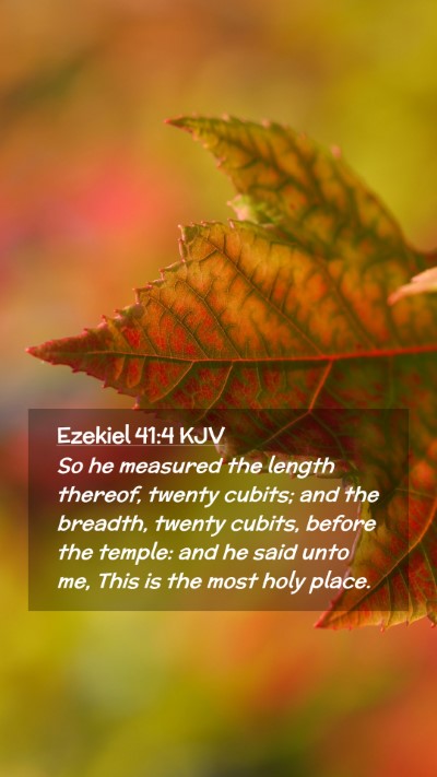 Picture 02 - Ezekiel 41:4 KJV Mobile Phone Wallpaper - So he measured the length thereof, twenty cubits; - Mobile Bible Verse Wallpaper