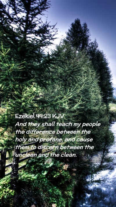 Picture 02 - Ezekiel 44:23 KJV Mobile Phone Wallpaper - And they shall teach my people the difference - Mobile Bible Verse Wallpaper