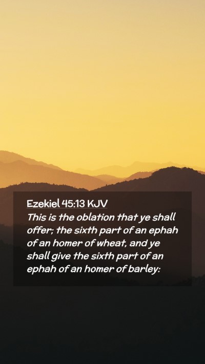 Picture 02 - Ezekiel 45:13 KJV Mobile Phone Wallpaper - This is the oblation that ye shall offer; the - Mobile Bible Verse Wallpaper