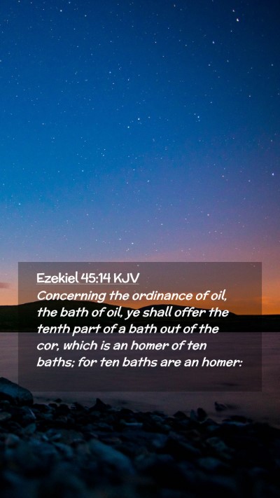 Picture 02 - Ezekiel 45:14 KJV Mobile Phone Wallpaper - Concerning the ordinance of oil, the bath of oil, - Mobile Bible Verse Wallpaper