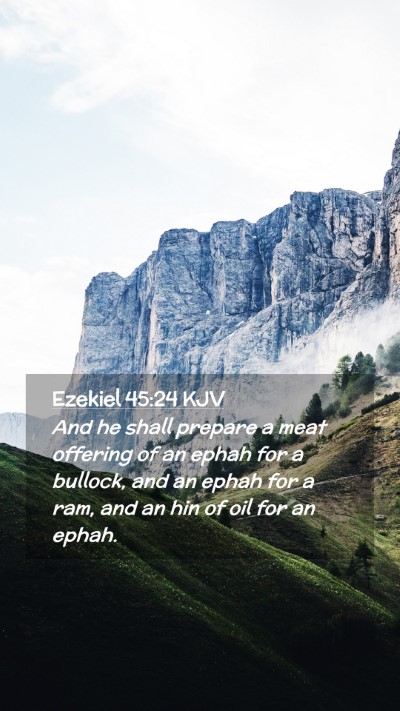 Picture 02 - Ezekiel 45:24 KJV Mobile Phone Wallpaper - And he shall prepare a meat offering of an ephah - Mobile Bible Verse Wallpaper
