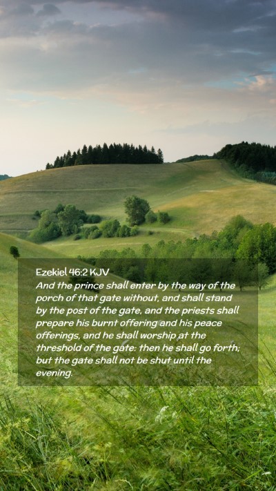 Picture 02 - Ezekiel 46:2 KJV Mobile Phone Wallpaper - And the prince shall enter by the way of the - Mobile Bible Verse Wallpaper