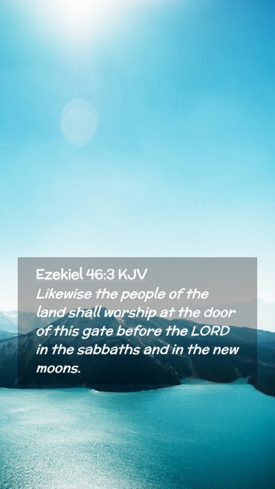 Picture 02 - Ezekiel 46:3 KJV Mobile Phone Wallpaper - Likewise the people of the land shall worship at - Mobile Bible Verse Wallpaper