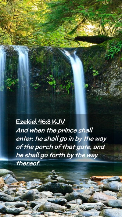 Picture 02 - Ezekiel 46:8 KJV Mobile Phone Wallpaper - And when the prince shall enter, he shall go in - Mobile Bible Verse Wallpaper