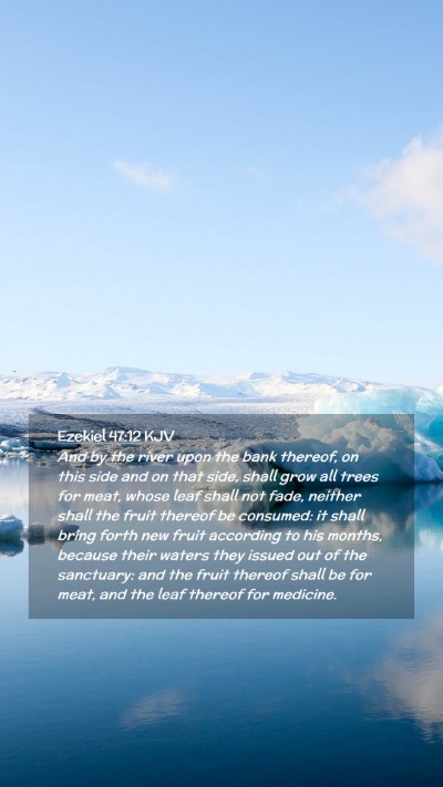 Picture 02 - Ezekiel 47:12 KJV Mobile Phone Wallpaper - And by the river upon the bank thereof, on this - Mobile Bible Verse Wallpaper