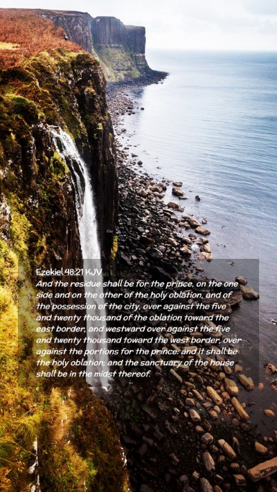 Picture 02 - Ezekiel 48:21 KJV Mobile Phone Wallpaper - And the residue shall be for the prince, on the - Mobile Bible Verse Wallpaper