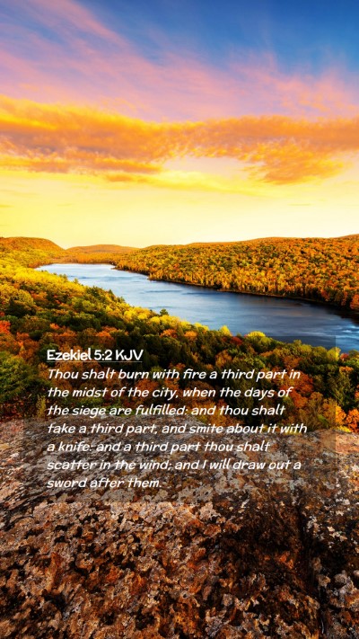 Picture 02 - Ezekiel 5:2 KJV Mobile Phone Wallpaper - Thou shalt burn with fire a third part in the - Mobile Bible Verse Wallpaper
